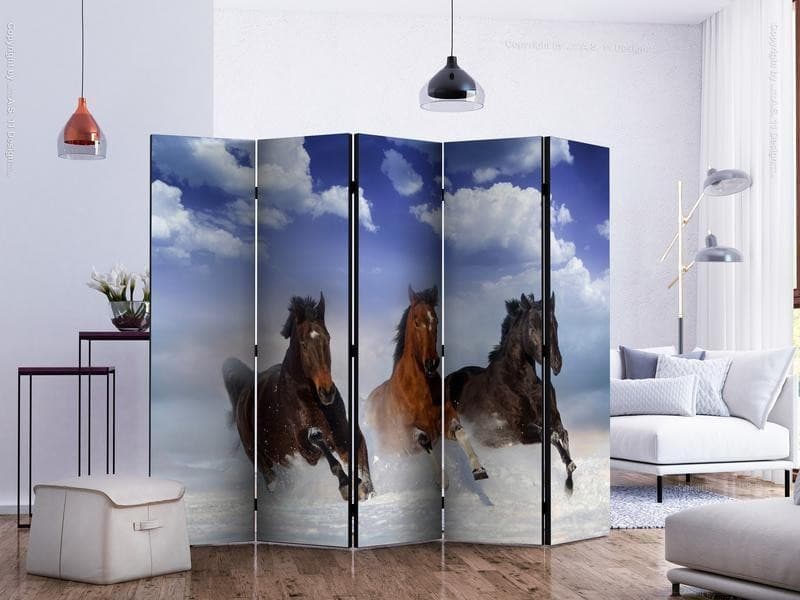Paravento cavalli spettacolari in acqua a cinque ante in Paraventi Collezione Casa - Trebisacce, commercioVirtuoso.it