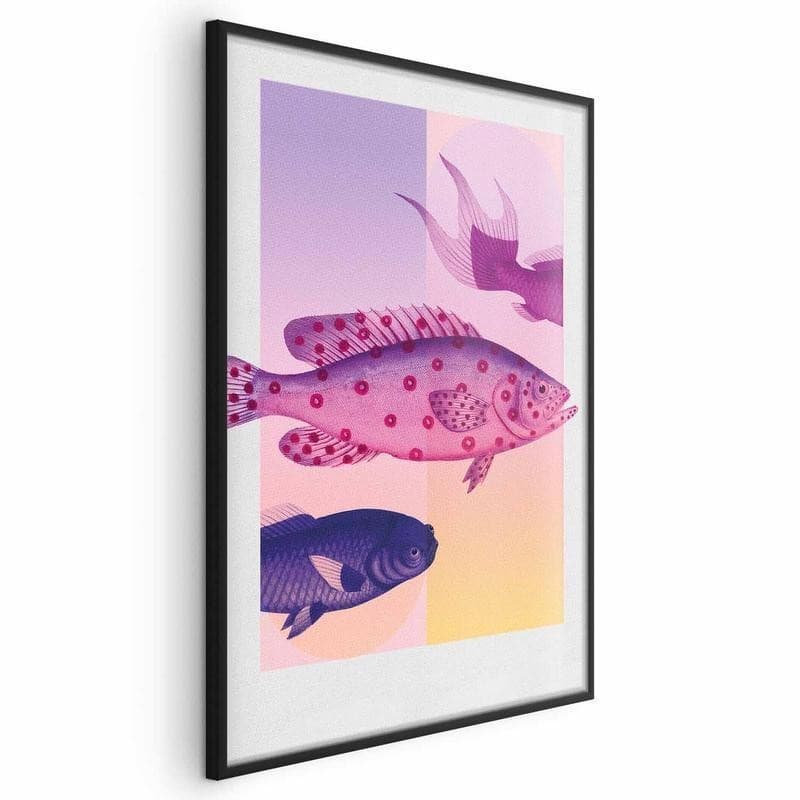 Poster - Fantastic Fish - artistic illustration of fish on a colorful background in Poster e stampe Collezione Casa - Trebisacce, commercioVirtuoso.it