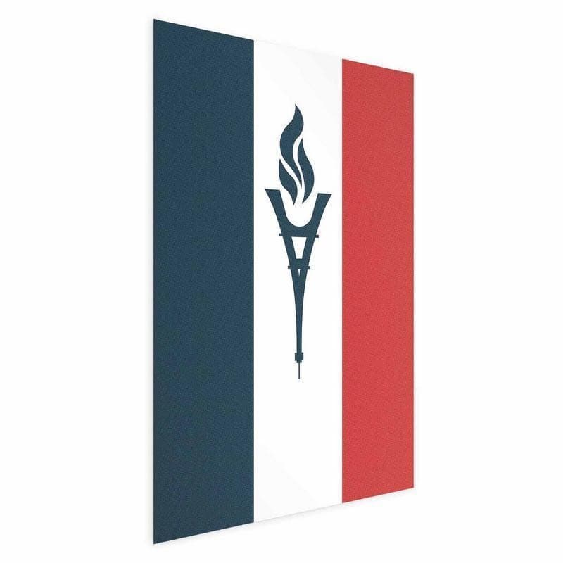 Poster - French Flag with a Torch in Bandiere Collezione Casa - Trebisacce, commercioVirtuoso.it