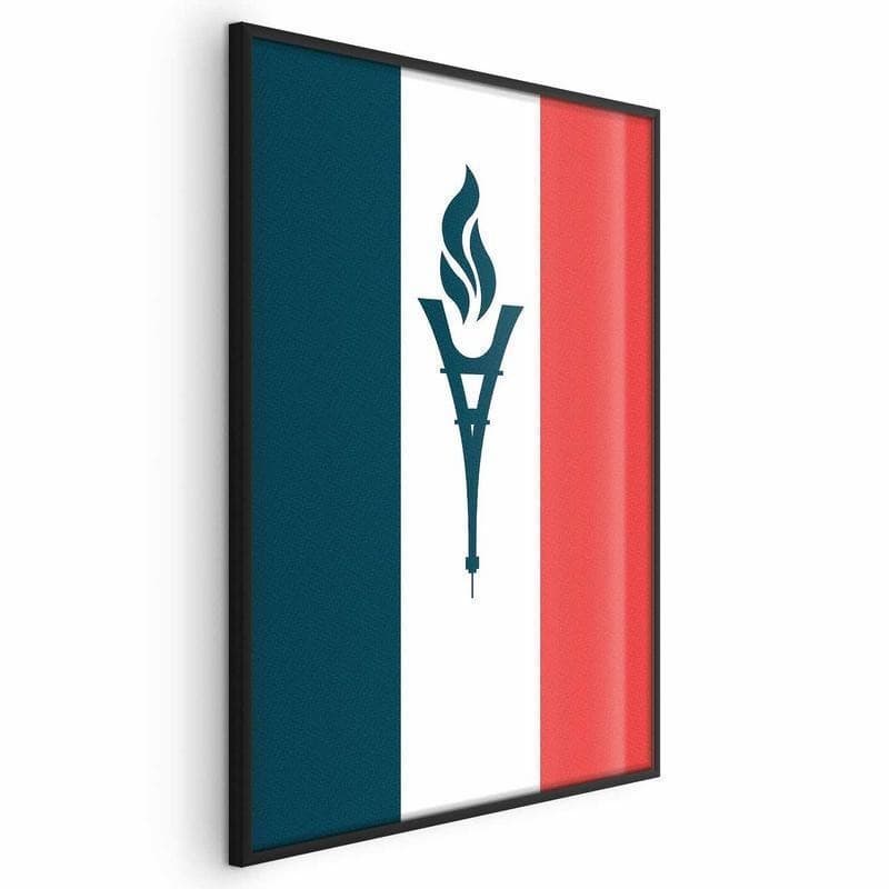 Poster - French Flag with a Torch in Bandiere Collezione Casa - Trebisacce, commercioVirtuoso.it