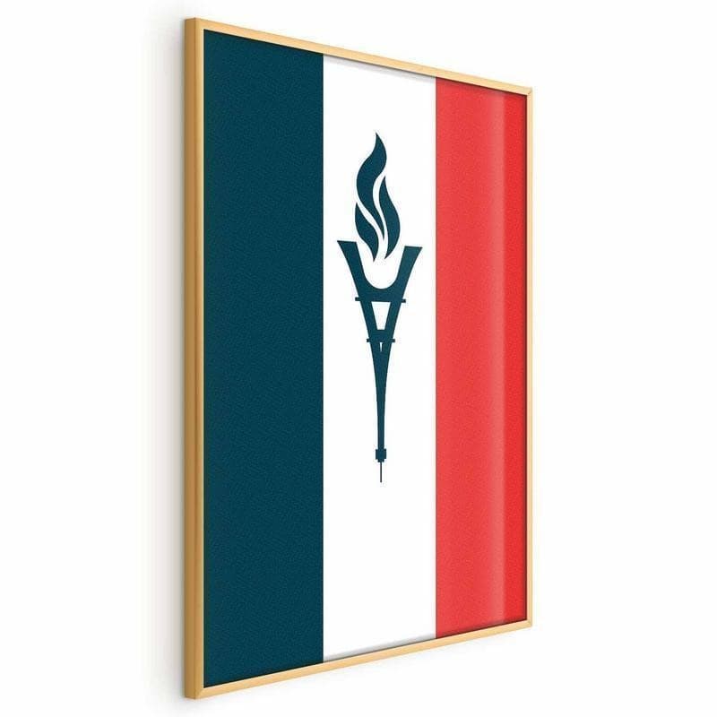 Poster - French Flag with a Torch in Bandiere Collezione Casa - Trebisacce, commercioVirtuoso.it