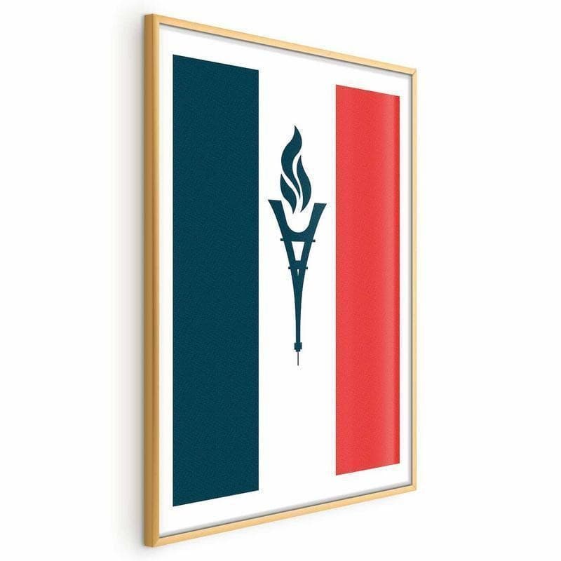 Poster - French Flag with a Torch in Bandiere Collezione Casa - Trebisacce, commercioVirtuoso.it