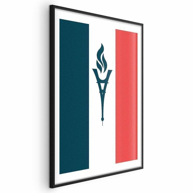 Poster - French Flag with a Torch in Bandiere Collezione Casa - Trebisacce, commercioVirtuoso.it