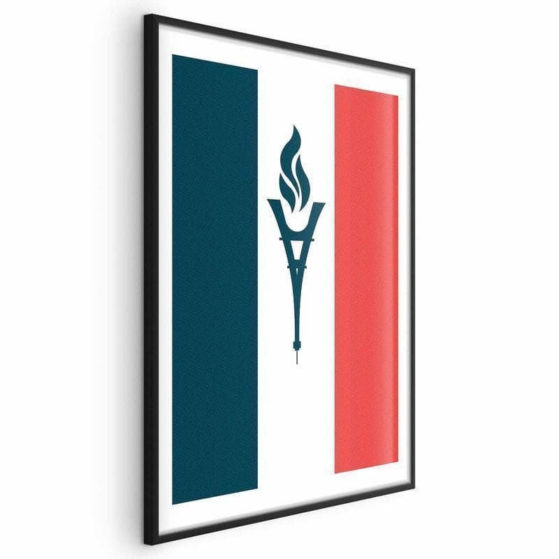 Poster - French Flag with a Torch in Bandiere Collezione Casa - Trebisacce, commercioVirtuoso.it