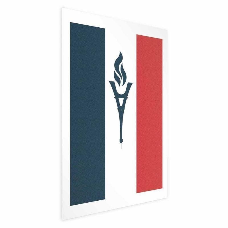 Poster - French Flag with a Torch in Bandiere Collezione Casa - Trebisacce, commercioVirtuoso.it