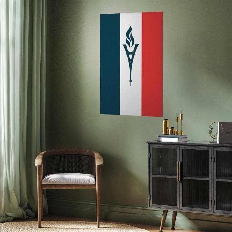 Poster - French Flag with a Torch in Bandiere Collezione Casa - Trebisacce, commercioVirtuoso.it