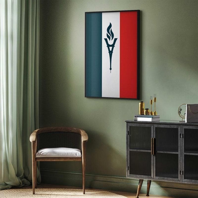 Poster - French Flag with a Torch in Bandiere Collezione Casa - Trebisacce, commercioVirtuoso.it