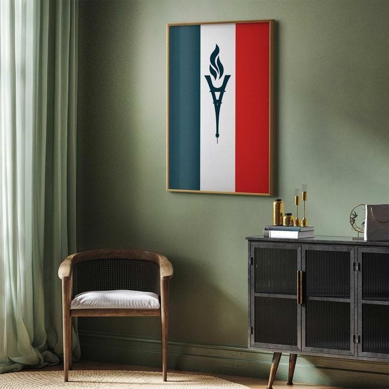 Poster - French Flag with a Torch in Bandiere Collezione Casa - Trebisacce, commercioVirtuoso.it