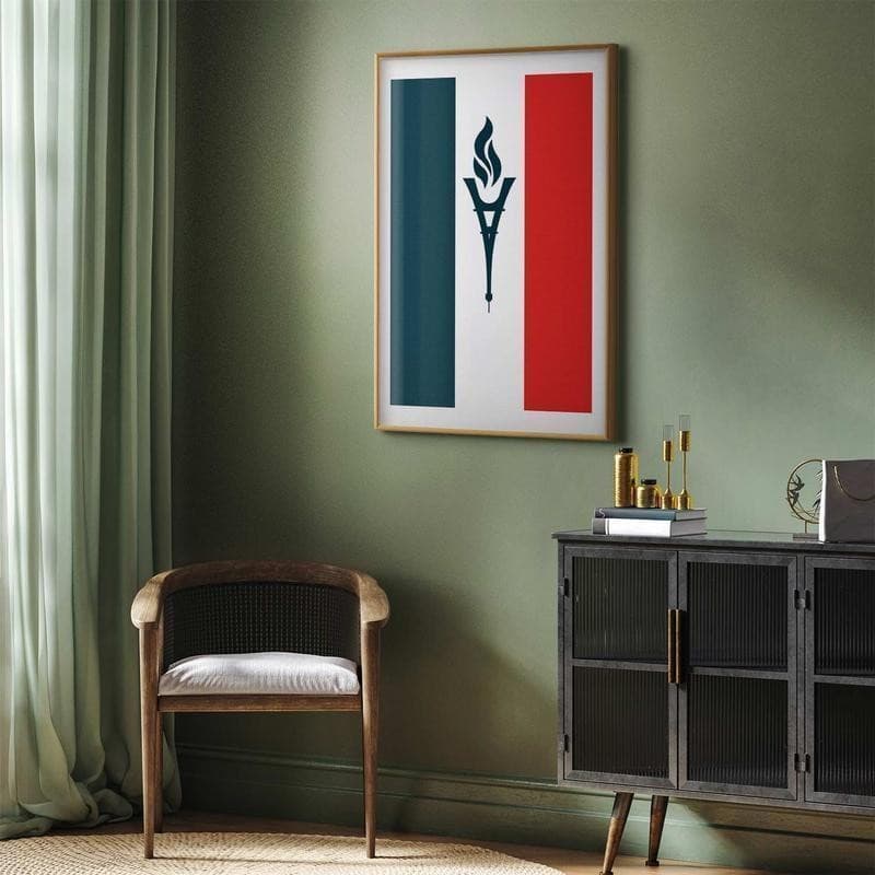 Poster - French Flag with a Torch in Bandiere Collezione Casa - Trebisacce, commercioVirtuoso.it
