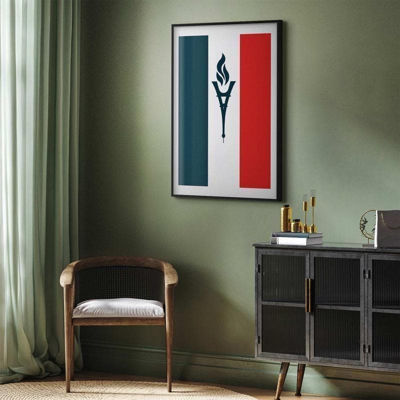 Poster - French Flag with a Torch in Bandiere Collezione Casa - Trebisacce, commercioVirtuoso.it