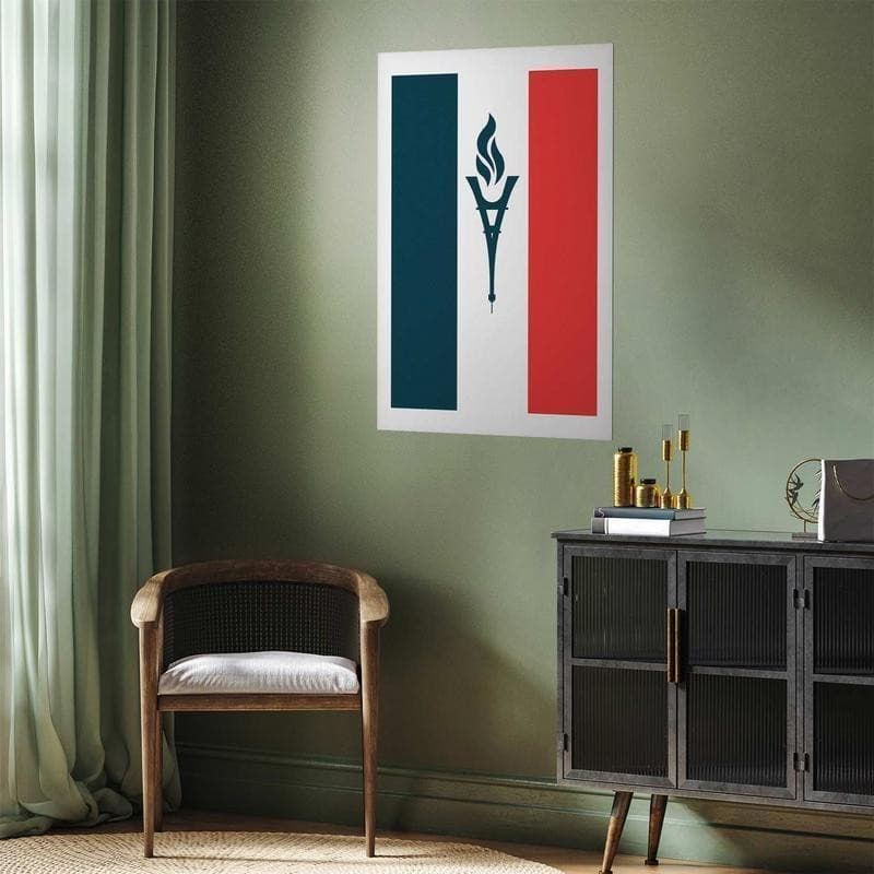 Poster - French Flag with a Torch in Bandiere Collezione Casa - Trebisacce, commercioVirtuoso.it