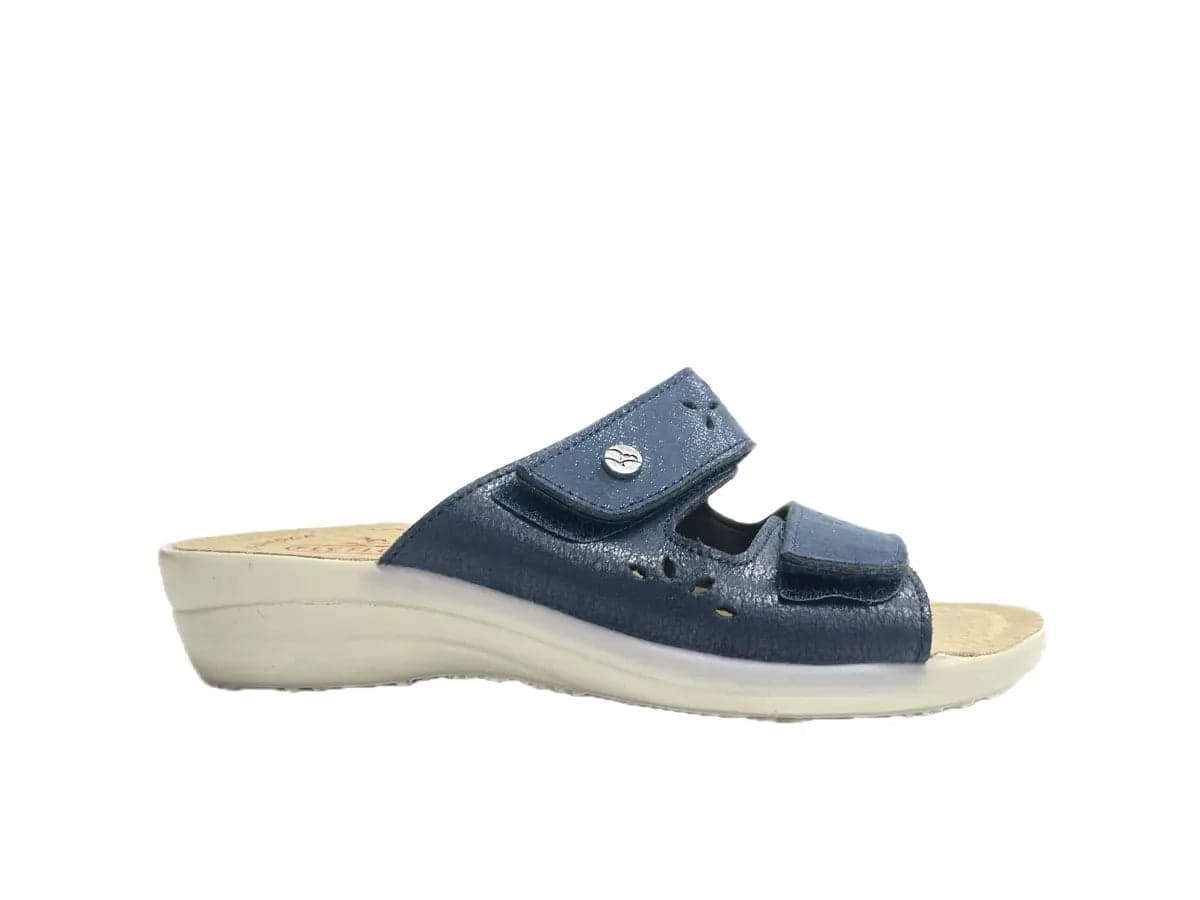 FLY FLOT Ciabatta donna blu due strappi in Pantofole Calzature Durello - Agna, commercioVirtuoso.it