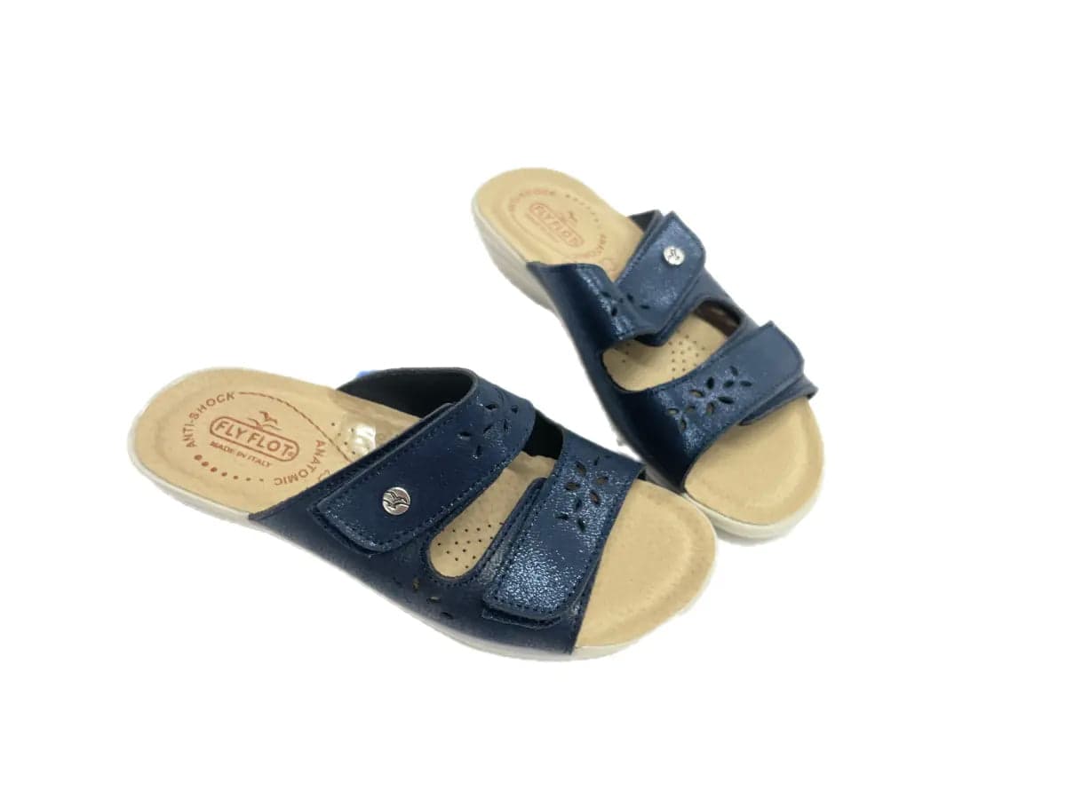 FLY FLOT Ciabatta donna blu due strappi in Pantofole Calzature Durello - Agna, commercioVirtuoso.it