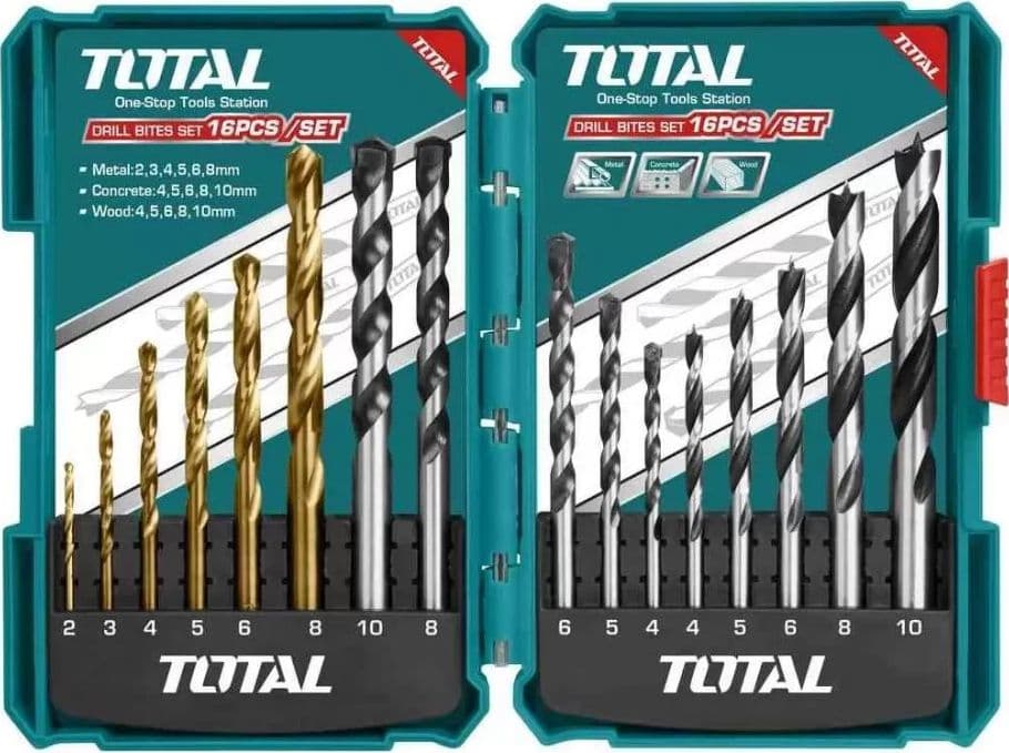 Serie di 16 punte per trapano miste legno muro e ferro in Set punte per trapani Aloiserw.com - Altomonte, commercioVirtuoso.it
