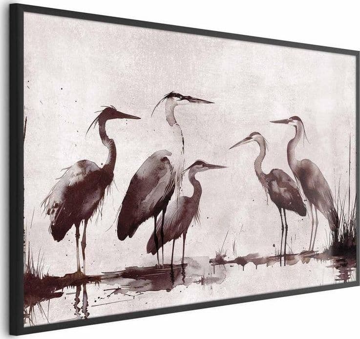 Poster - Herons Painted in Ink in Poster e stampe Collezione Casa - Trebisacce, commercioVirtuoso.it
