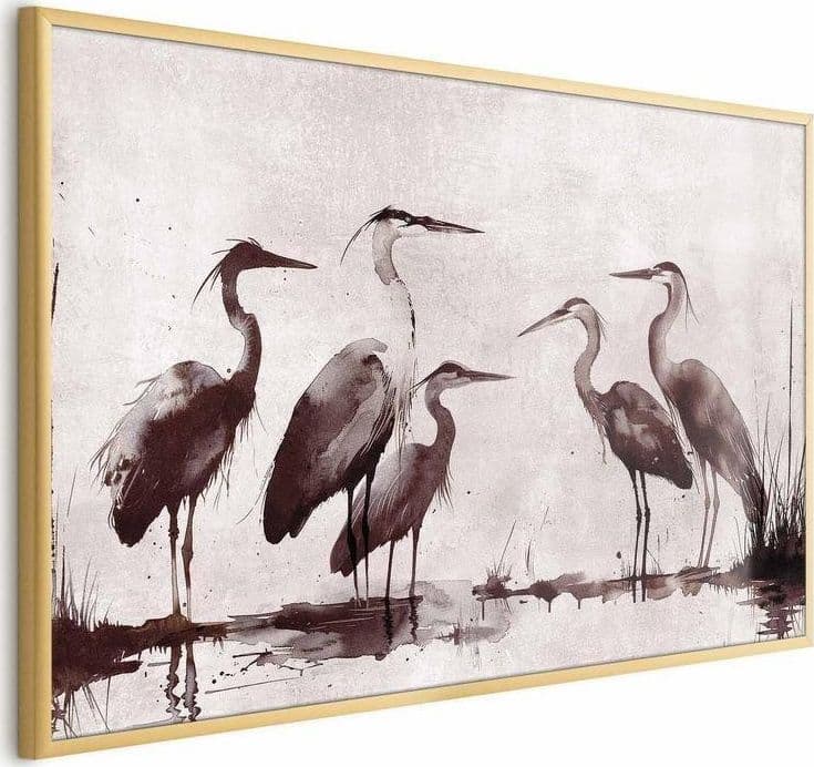 Poster - Herons Painted in Ink in Poster e stampe Collezione Casa - Trebisacce, commercioVirtuoso.it