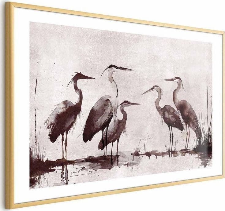 Poster - Herons Painted in Ink in Poster e stampe Collezione Casa - Trebisacce, commercioVirtuoso.it