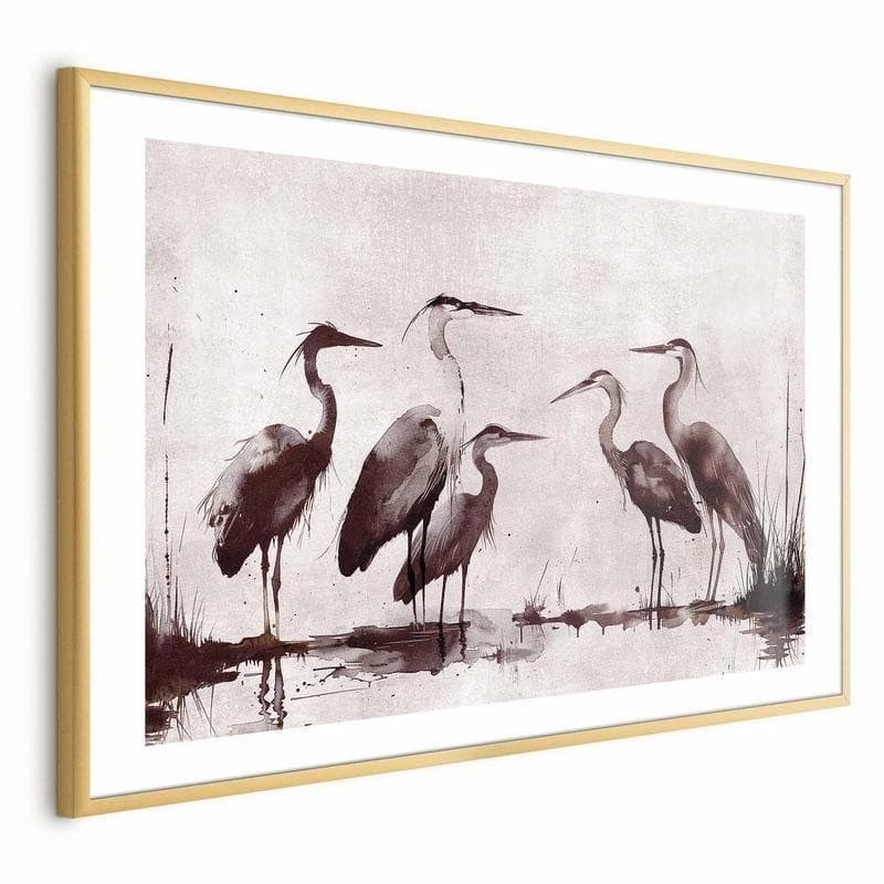 Poster - Herons Painted in Ink in Poster e stampe Collezione Casa - Trebisacce, commercioVirtuoso.it