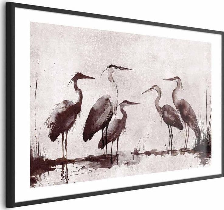 Poster - Herons Painted in Ink in Poster e stampe Collezione Casa - Trebisacce, commercioVirtuoso.it