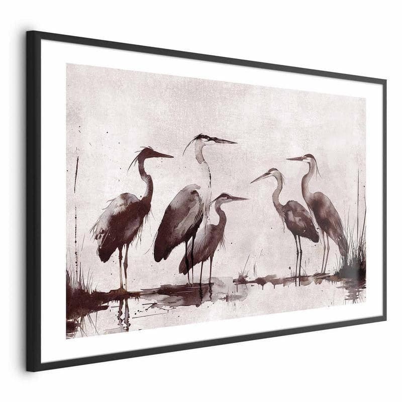 Poster - Herons Painted in Ink in Poster e stampe Collezione Casa - Trebisacce, commercioVirtuoso.it