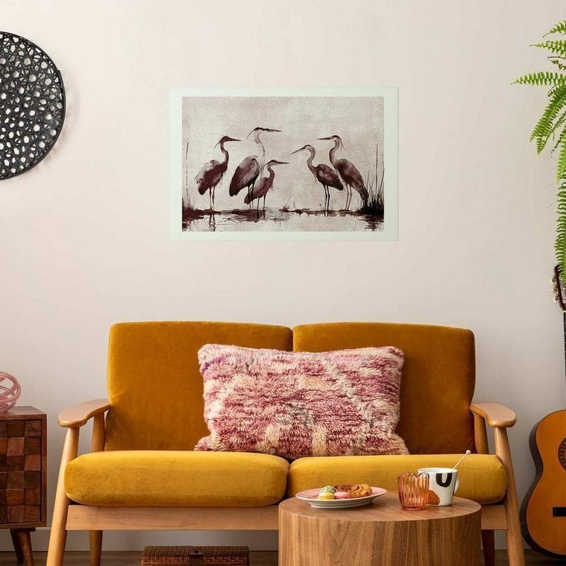 Poster - Herons Painted in Ink in Poster e stampe Collezione Casa - Trebisacce, commercioVirtuoso.it