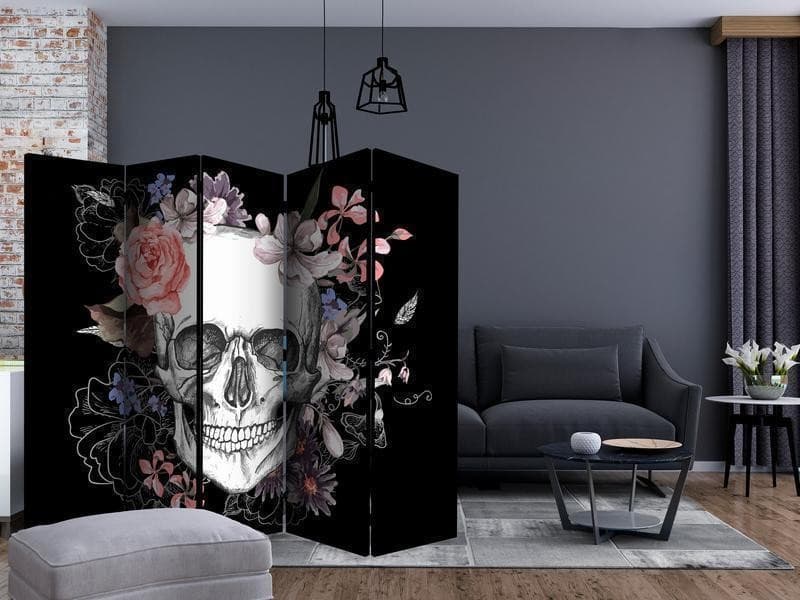 Paravento Skull and Flowers II [Room Dividers] in Paraventi Collezione Casa - Trebisacce, commercioVirtuoso.it