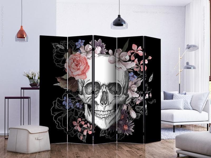 Paravento Skull and Flowers II [Room Dividers] in Paraventi Collezione Casa - Trebisacce, commercioVirtuoso.it