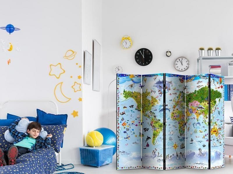 Paravento World Map for Kids II [divisori da interno] in Paraventi Collezione Casa - Trebisacce, commercioVirtuoso.it