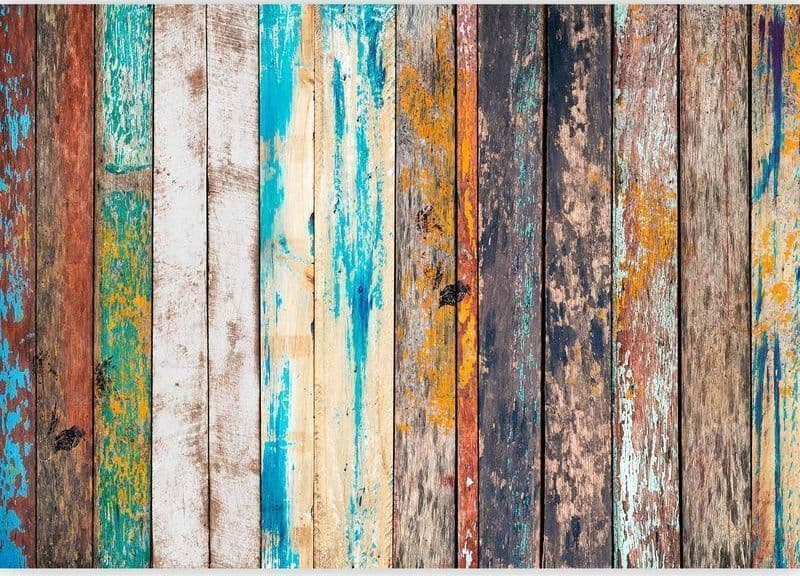 Fotomurale adesivo Wooden Rainbow in Carta da parati Collezione Casa - Trebisacce, commercioVirtuoso.it