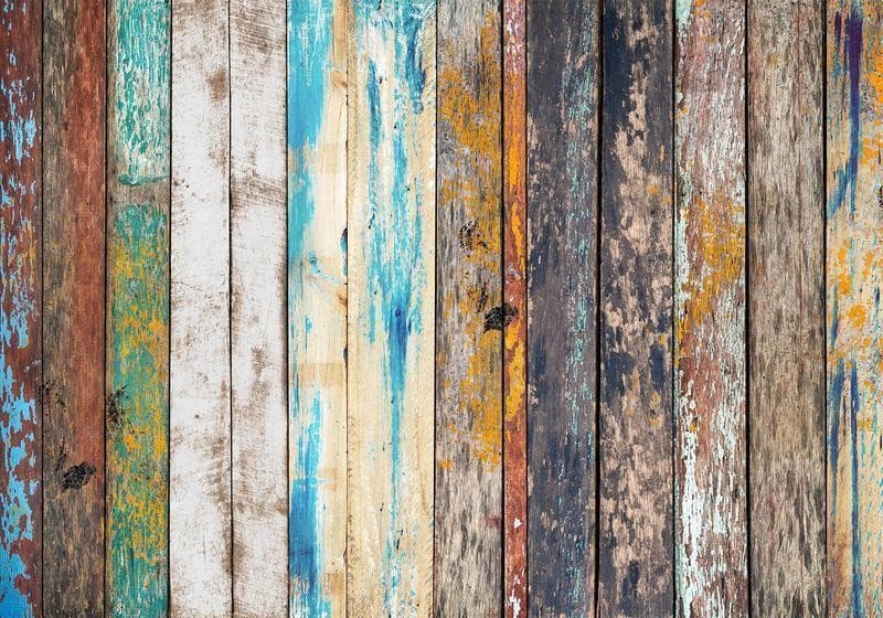 Fotomurale adesivo Wooden Rainbow in Carta da parati Collezione Casa - Trebisacce, commercioVirtuoso.it