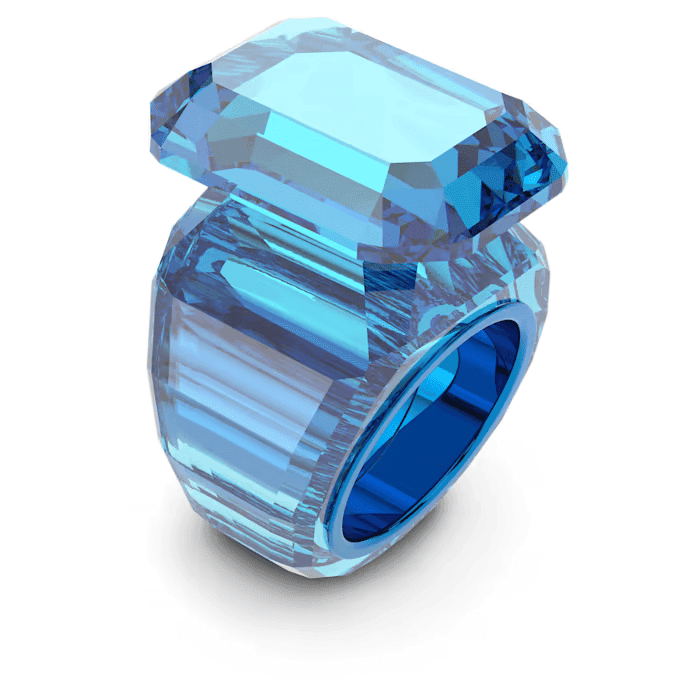 Swarovski  Anello cocktail Lucent Taglio ottagonale, Blu