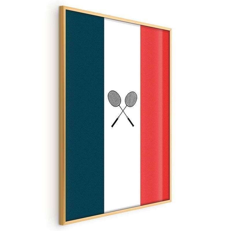 Poster - French Flags and Black Badminton Rackets in Poster e stampe Collezione Casa - Trebisacce, commercioVirtuoso.it