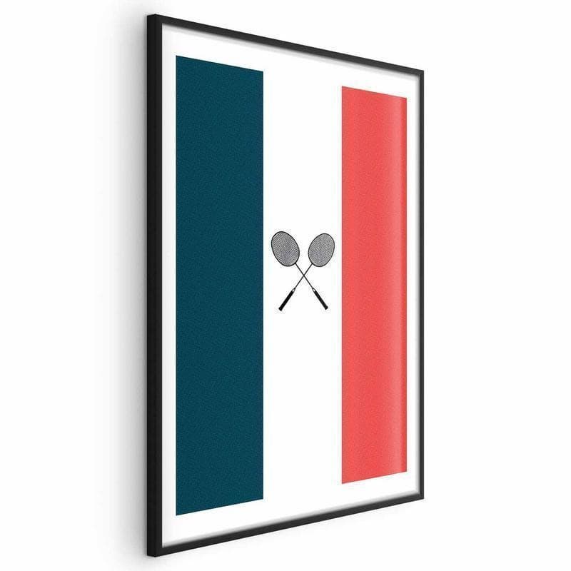 Poster - French Flags and Black Badminton Rackets in Poster e stampe Collezione Casa - Trebisacce, commercioVirtuoso.it