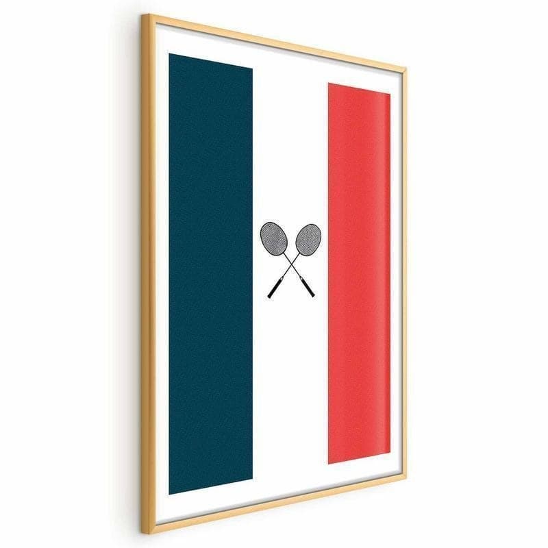 Poster - French Flags and Black Badminton Rackets in Poster e stampe Collezione Casa - Trebisacce, commercioVirtuoso.it