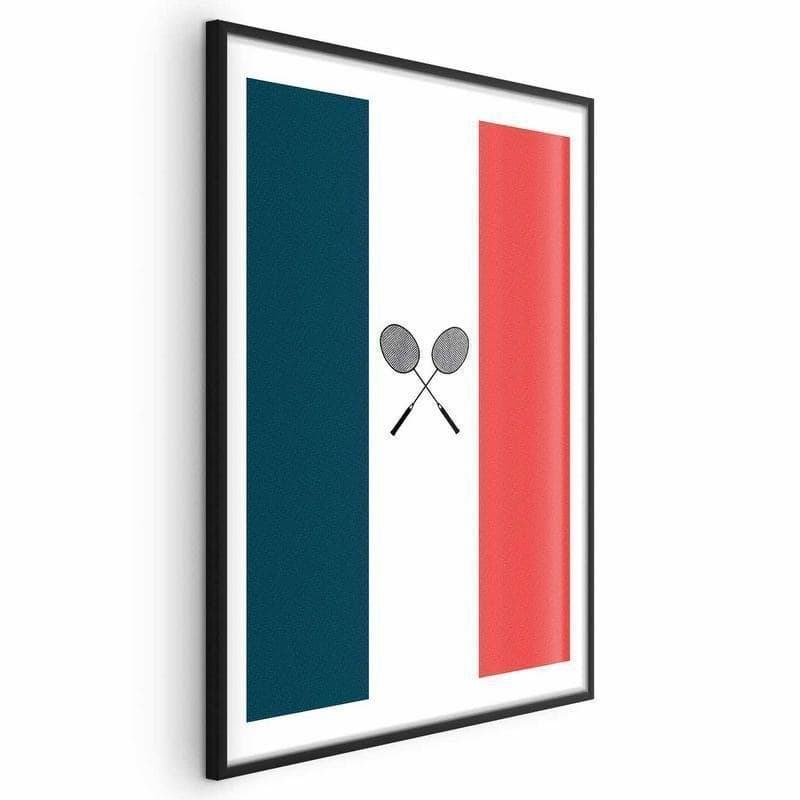 Poster - French Flags and Black Badminton Rackets in Poster e stampe Collezione Casa - Trebisacce, commercioVirtuoso.it