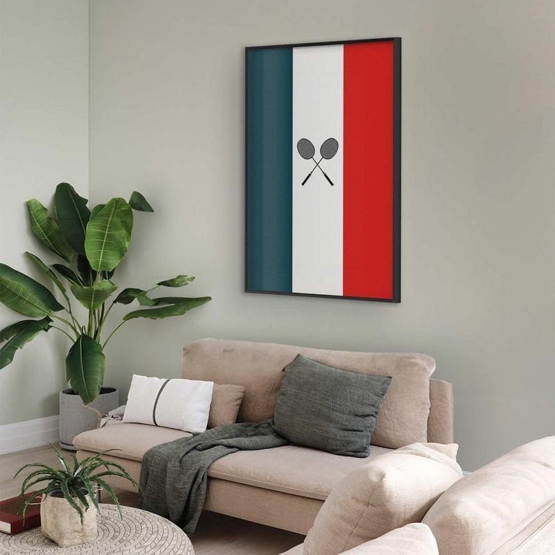 Poster - French Flags and Black Badminton Rackets in Poster e stampe Collezione Casa - Trebisacce, commercioVirtuoso.it