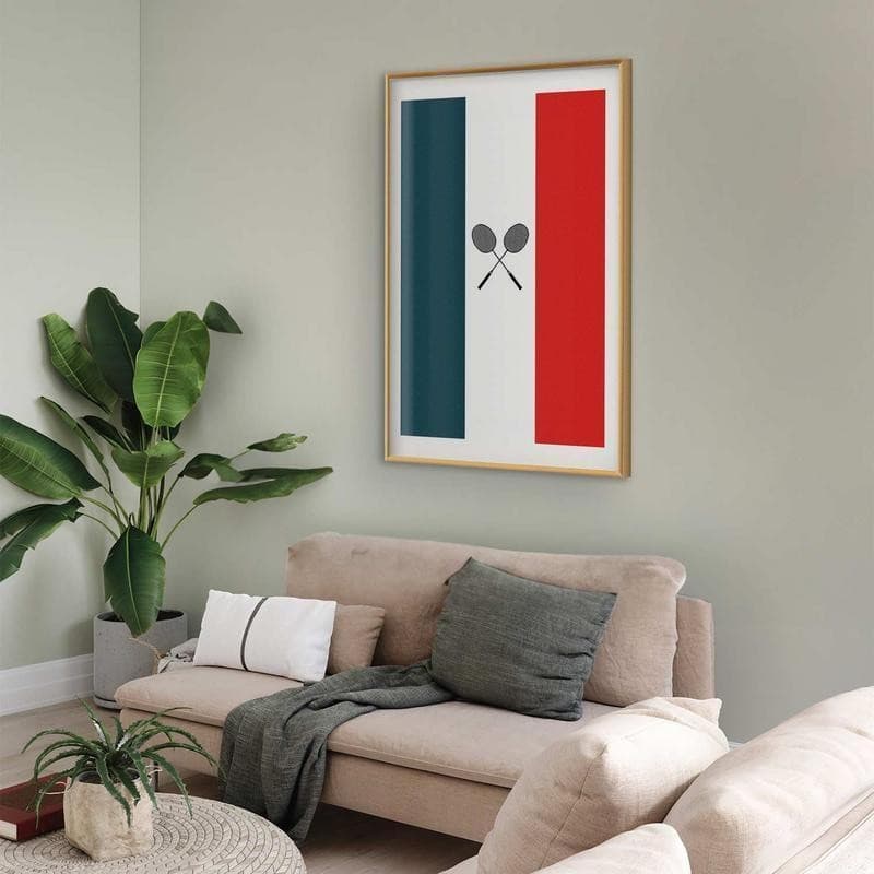Poster - French Flags and Black Badminton Rackets in Poster e stampe Collezione Casa - Trebisacce, commercioVirtuoso.it
