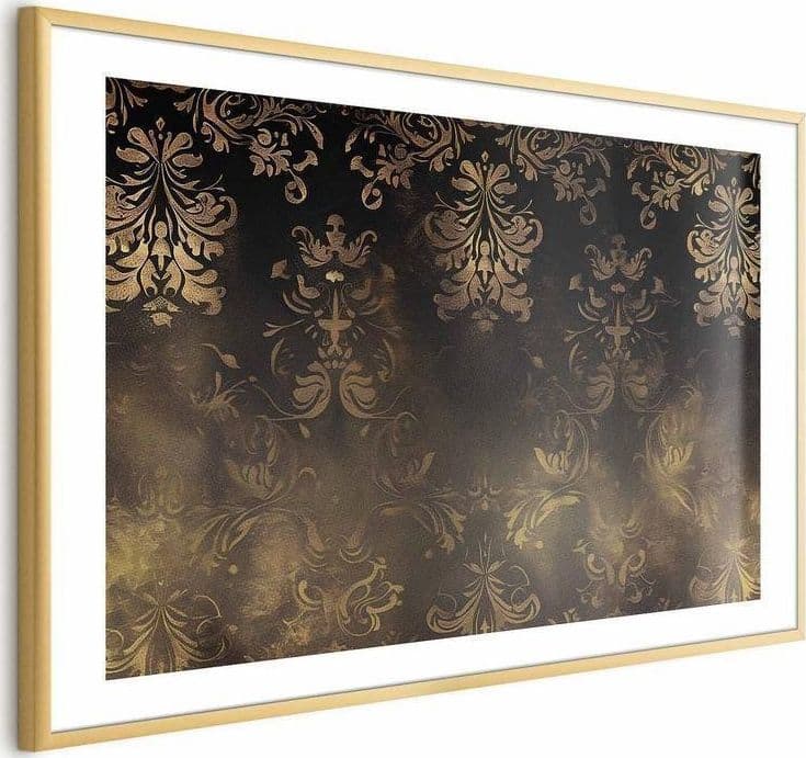 Poster - Dark Baroque Patterns with Golden Accents in Poster e stampe Collezione Casa - Trebisacce, commercioVirtuoso.it