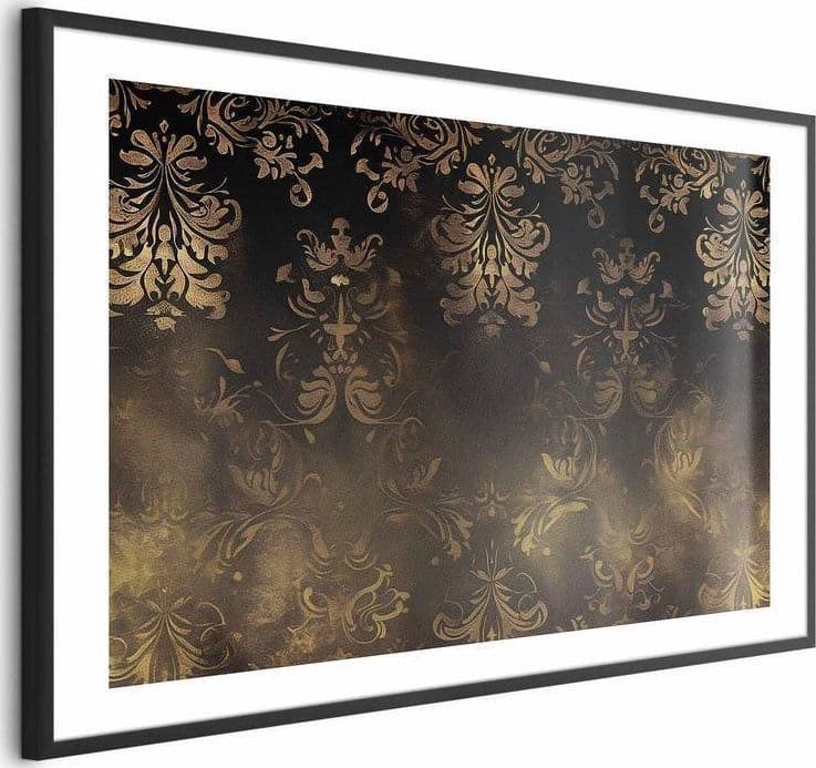 Poster - Dark Baroque Patterns with Golden Accents in Poster e stampe Collezione Casa - Trebisacce, commercioVirtuoso.it
