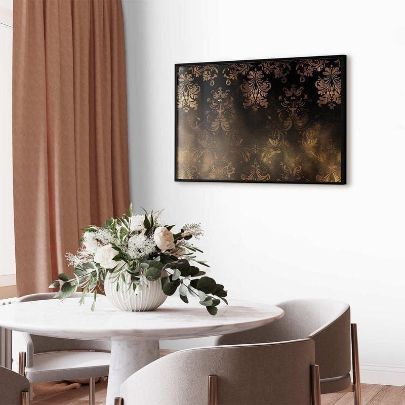 Poster - Dark Baroque Patterns with Golden Accents in Poster e stampe Collezione Casa - Trebisacce, commercioVirtuoso.it