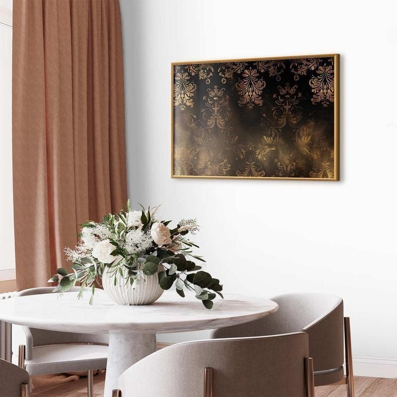 Poster - Dark Baroque Patterns with Golden Accents in Poster e stampe Collezione Casa - Trebisacce, commercioVirtuoso.it