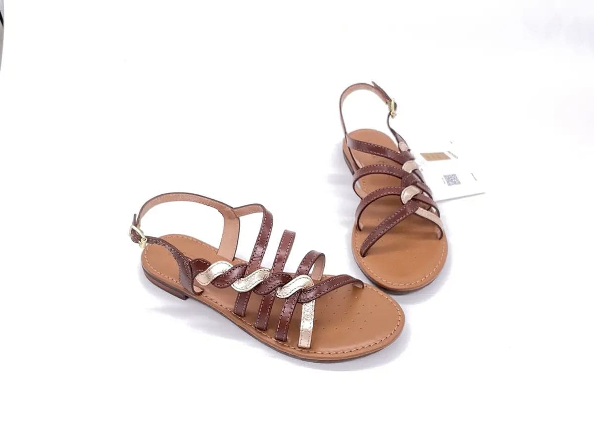 GEOX Sandali Donna Sozy Brown Gold in Sandali moda Calzature Durello - Agna, commercioVirtuoso.it