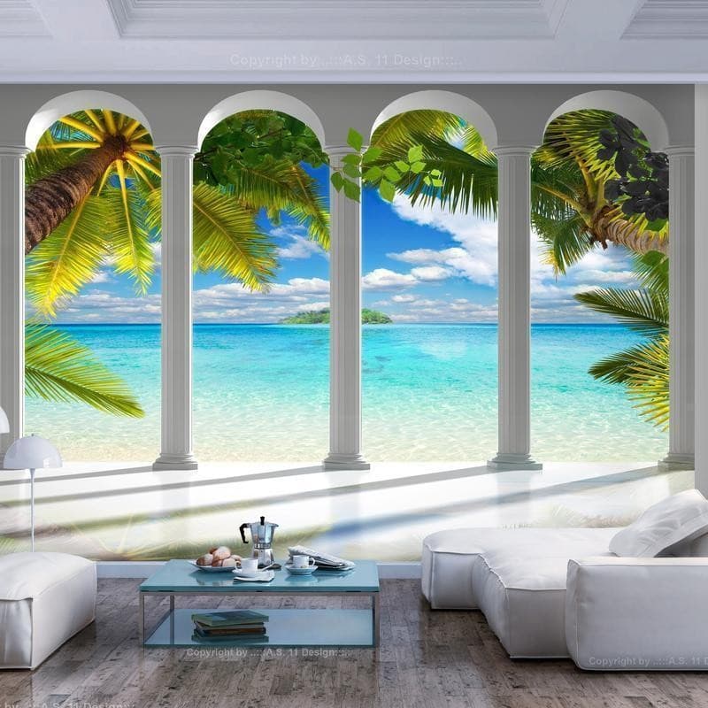 Fotomurale Sea behind Columns in Carta da parati Collezione Casa - Trebisacce, commercioVirtuoso.it