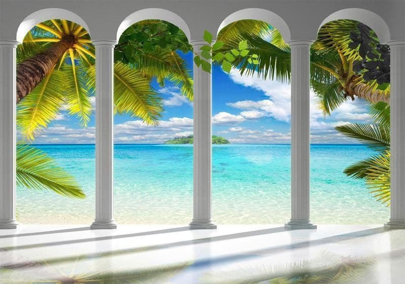 Fotomurale Sea behind Columns in Carta da parati Collezione Casa - Trebisacce, commercioVirtuoso.it