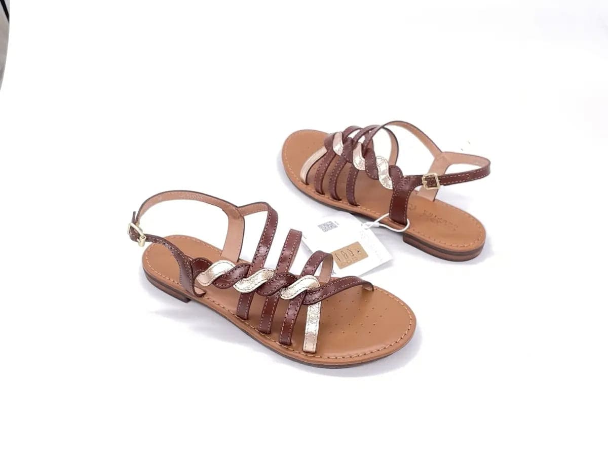 GEOX Sandali Donna Sozy Brown Gold in Sandali moda Calzature Durello - Agna, commercioVirtuoso.it