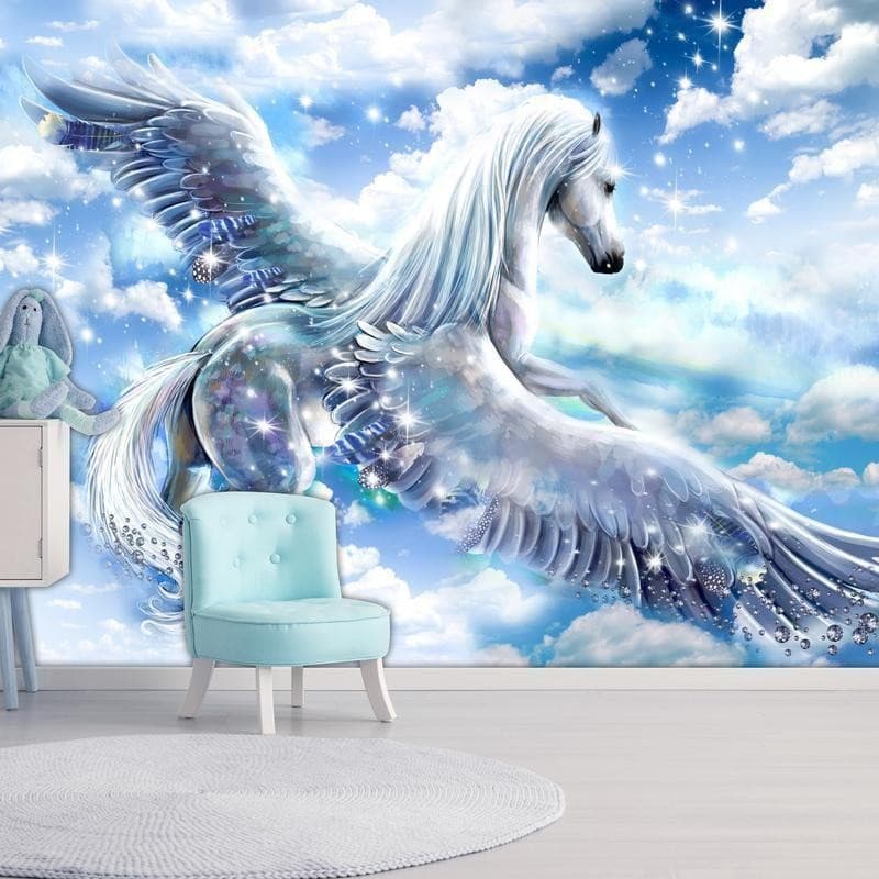 Fotomurale Pegasus (Blue) in Carta da parati Collezione Casa - Trebisacce, commercioVirtuoso.it