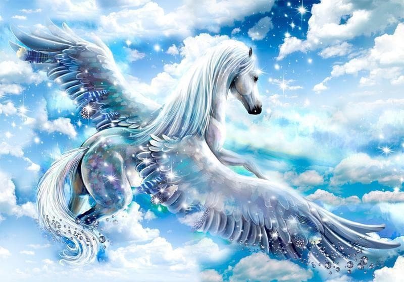 Fotomurale Pegasus (Blue) in Carta da parati Collezione Casa - Trebisacce, commercioVirtuoso.it