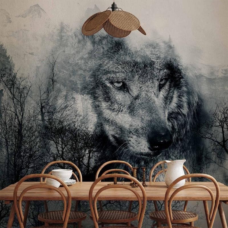 Fotomurale Mountain Predator (Black and White) in Carta da parati Collezione Casa - Trebisacce, commercioVirtuoso.it