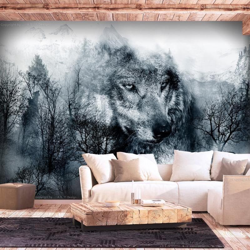 Fotomurale Mountain Predator (Black and White) in Carta da parati Collezione Casa - Trebisacce, commercioVirtuoso.it
