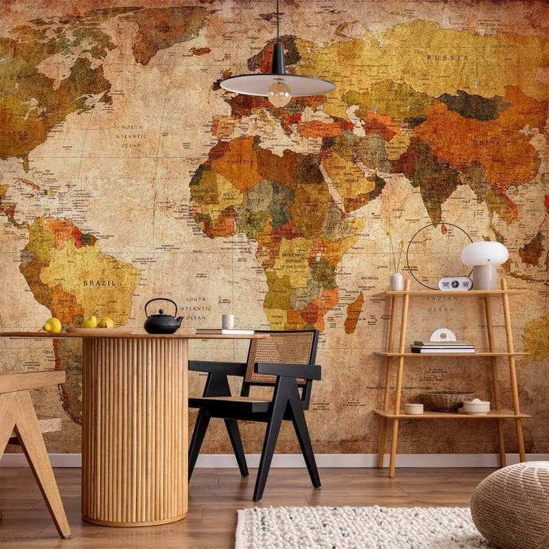 Fotomurale Old World Map in Carta da parati Collezione Casa - Trebisacce, commercioVirtuoso.it